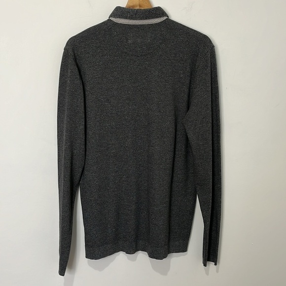 Ted Baker London Men's Size 4 Medium Gray Long Sleeve Polo Shirt - Picture 2 of 16